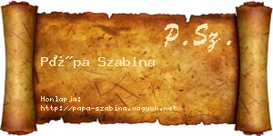 Pápa Szabina névjegykártya