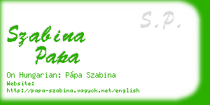 szabina papa business card